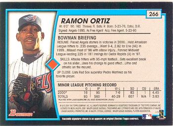 2001 Bowman #266 Ramon Ortiz Back