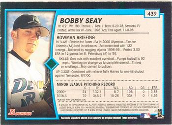 2001 Bowman #439 Bobby Seay Back