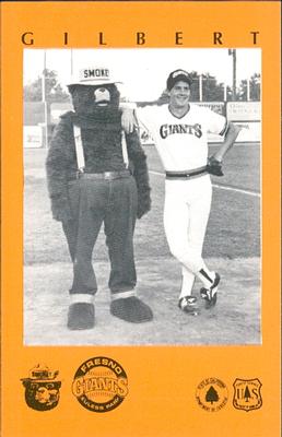 1985 Fresno Giants Smokey #10 Greg Gilbert Front