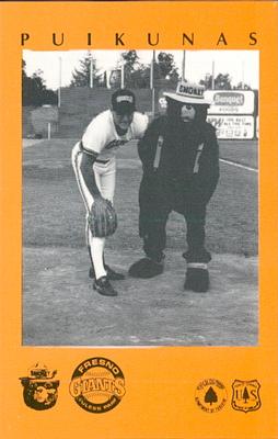 1985 Fresno Giants Smokey #15 Ed Puikunas Front
