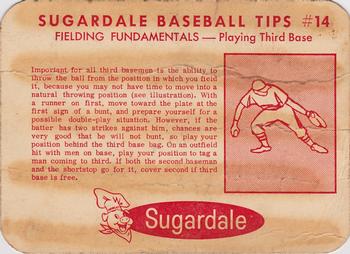 1962 Sugardale Wieners Cleveland Indians #14 Bubba Phillips Back