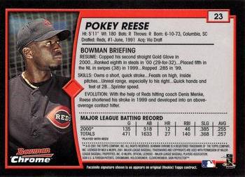 2001 Bowman Chrome #23 Pokey Reese Back