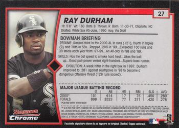 2001 Bowman Chrome #27 Ray Durham Back