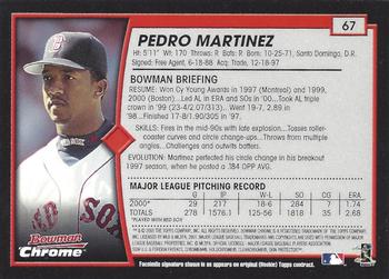 2001 Bowman Chrome #67 Pedro Martinez Back
