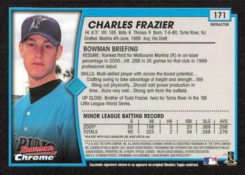 2001 Bowman Chrome #171 Charles Frazier Back