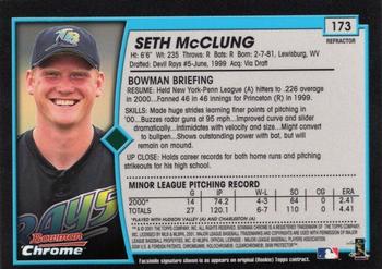 2001 Bowman Chrome #173 Seth McClung Back
