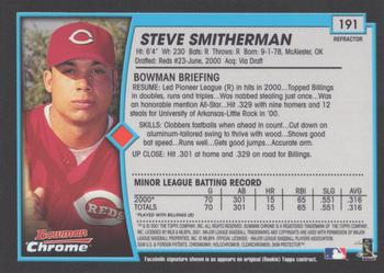 2001 Bowman Chrome #191 Steve Smitherman Back