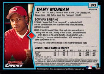 2001 Bowman Chrome #193 Dany Morban Back