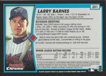 2001 Bowman Chrome #201 Larry Barnes Back