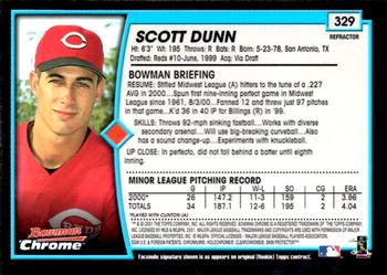 2001 Bowman Chrome #329 Scott Dunn Back
