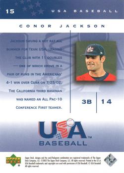 2002 Upper Deck USA Baseball National Team #15 Conor Jackson Back