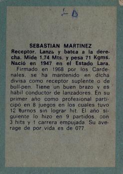 1970 Ovenca Venezuelan #44 Sebastian Martinez Back