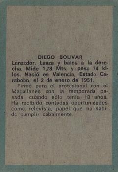 1970 Ovenca Venezuelan #94 Diego Bolivar Back