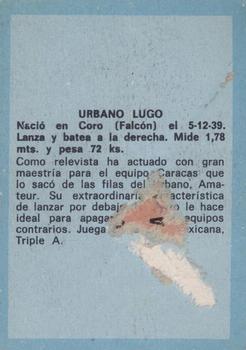 1970 Ovenca Venezuelan #126 Urbano Lugo Back