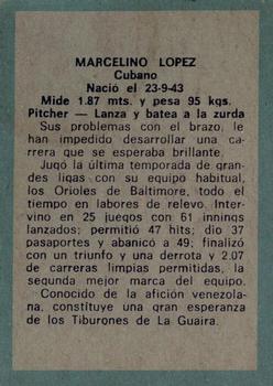 1970 Ovenca Venezuelan #235 Marcelino Lopez Back
