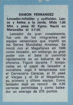 1970 Ovenca Venezuelan #266 Ramon Fernandez Back