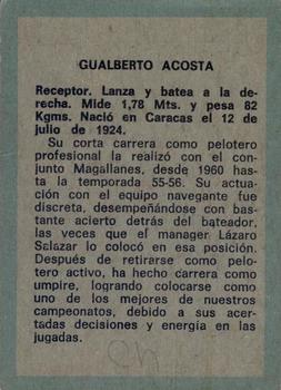 1970 Ovenca Venezuelan #293 Gualberto Acosta Back