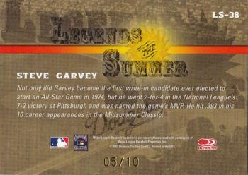 2003 Donruss Signature - Legends of Summer Autographs Notations Decade #LS-38 Steve Garvey Back