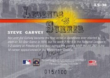 2003 Donruss Signature - Legends of Summer Century #LS-38 Steve Garvey Back