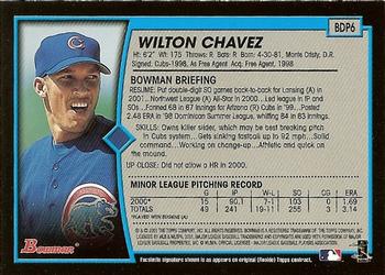 2001 Bowman Draft Picks & Prospects #BDP6 Wilton Chavez Back