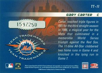 2003 Donruss Signature - Team Trademarks Autographs #TT-11 Gary Carter Back