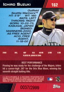 2001 Bowman's Best #162 Ichiro Suzuki Back