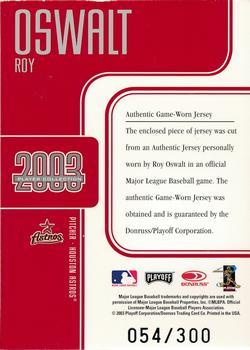 2003 Donruss Studio - Player Collection Red #NNO Roy Oswalt Back