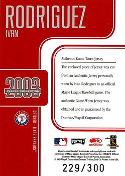 2003 Donruss Studio - Player Collection Red #NNO Ivan Rodriguez Back