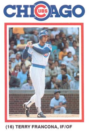 1986 Gatorade Chicago Cubs #NNO Terry Francona Front