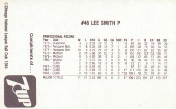1984 7-Up Chicago Cubs #NNO Lee Smith Back