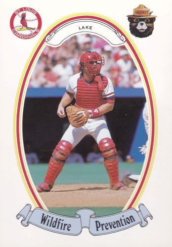1987 St. Louis Cardinals Smokey #10 Steve Lake Front