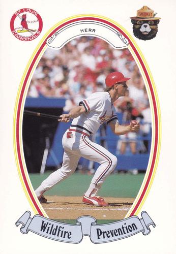 1987 St. Louis Cardinals Smokey #20 Tom Herr Front