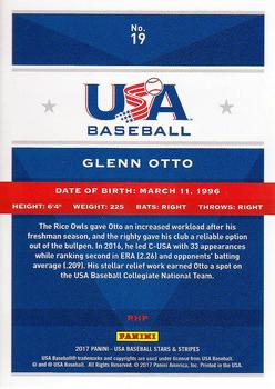 2017 Panini USA Baseball Stars & Stripes #19 Glenn Otto Back