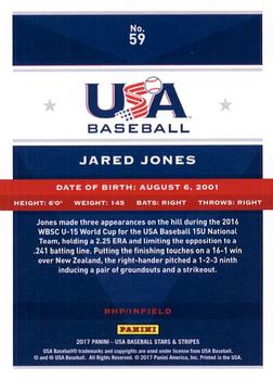 2017 Panini USA Baseball Stars & Stripes #59 Jared Jones Back