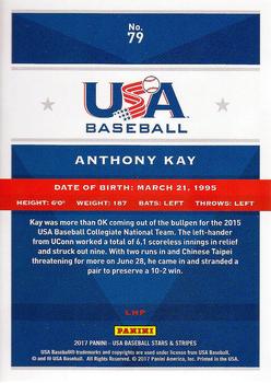 2017 Panini USA Baseball Stars & Stripes #79 Anthony Kay Back