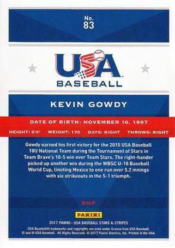 2017 Panini USA Baseball Stars & Stripes #83 Kevin Gowdy Back