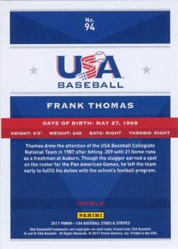 2017 Panini USA Baseball Stars & Stripes #94 Frank Thomas Back