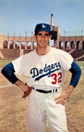 1960 Los Angeles Dodgers Postcards #NNO Sandy Koufax Front