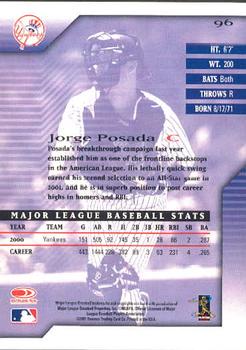2001 Donruss Signature #96 Jorge Posada Back