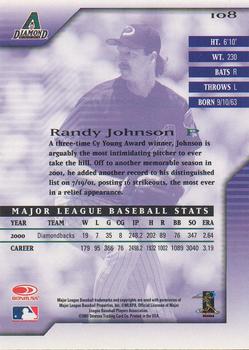 2001 Donruss Signature #108 Randy Johnson Back