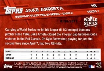 2017 Topps - Gold #18 Jake Arrieta Back