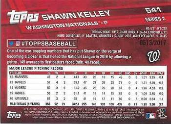 2017 Topps - Gold #541 Shawn Kelley Back