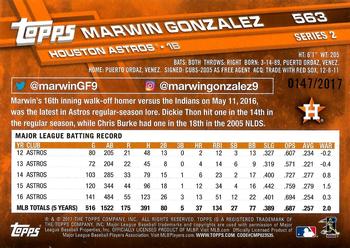 2017 Topps - Gold #563 Marwin Gonzalez Back