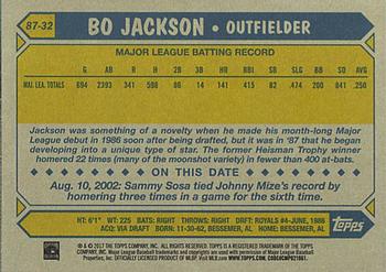2017 Topps - 1987 Topps Baseball 30th Anniversary #87-32 Bo Jackson Back