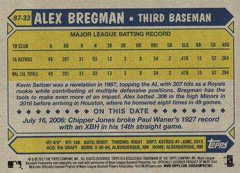 2017 Topps - 1987 Topps Baseball 30th Anniversary #87-33 Alex Bregman Back