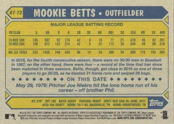 2017 Topps - 1987 Topps Baseball 30th Anniversary #87-73 Mookie Betts Back