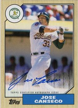 2017 Topps - 1987 Topps Baseball 30th Anniversary Autographs #1987A-JC Jose Canseco Front