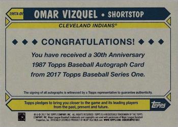 2017 Topps - 1987 Topps Baseball 30th Anniversary Autographs #1987A-OV Omar Vizquel Back