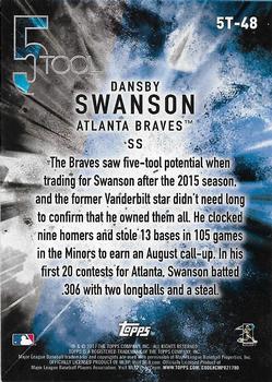 2017 Topps - 5 Tool #5T-48 Dansby Swanson Back