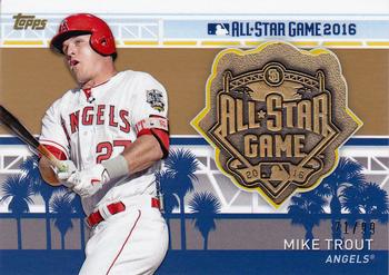 2017 Topps - MLB All-Star Team Medallion Relics Gold #MLBAS-MT Mike Trout Front